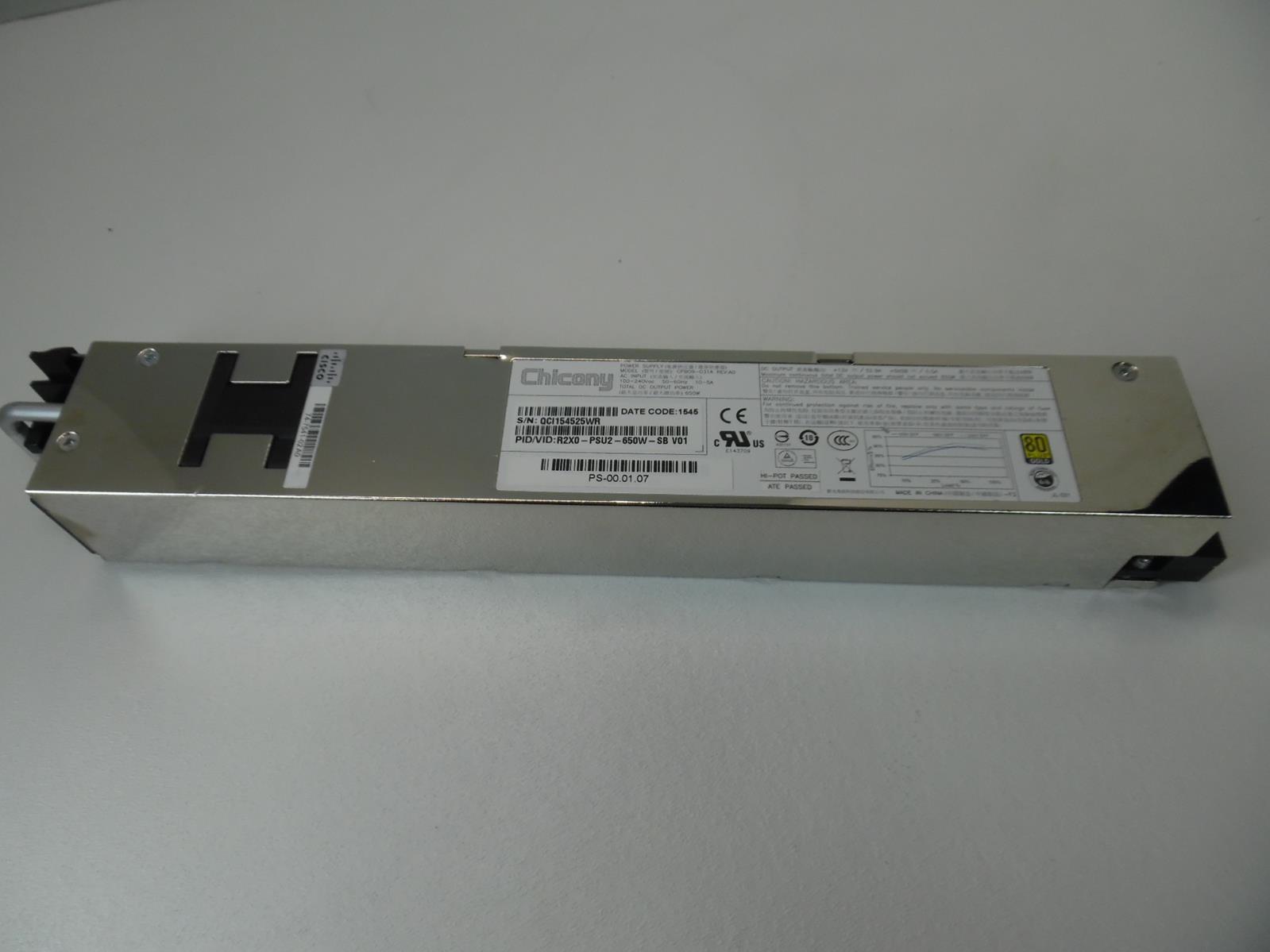 CHICONY CPB09-031A CISCO 74-7541-02 R2X0-PSU2-650W-SB 650W POWER SUPPLY