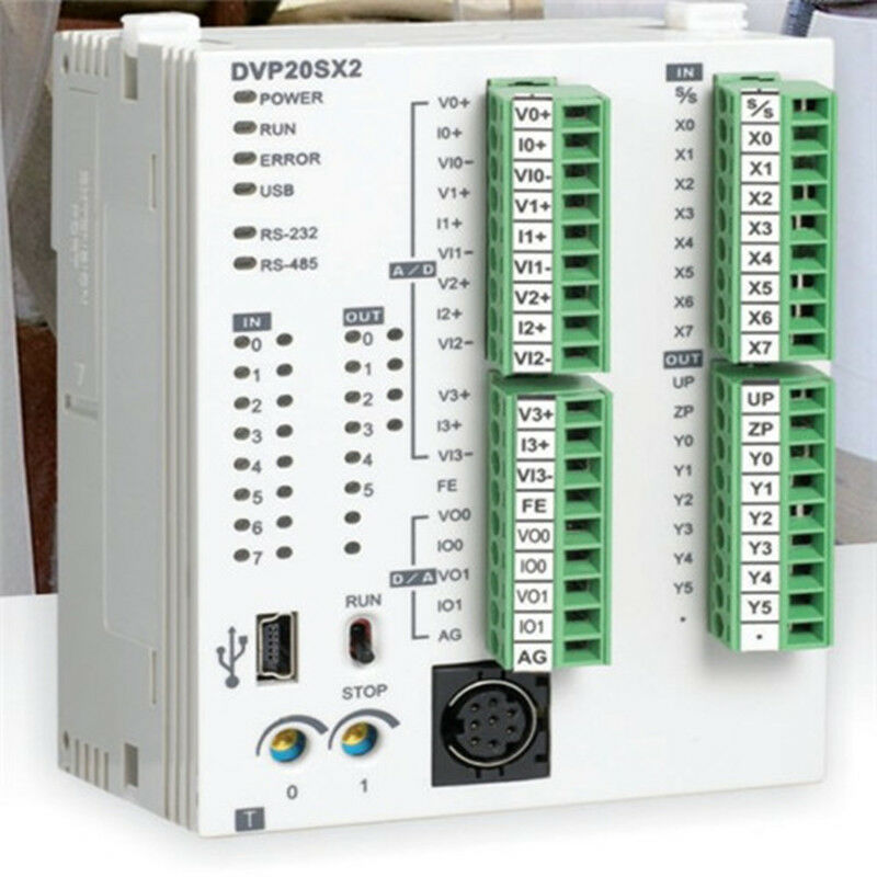 DVP20SX211S Delta SX2 Series Analog PLC DI8 AI4 DO6 Transistor(PNP) AO2 24VDC