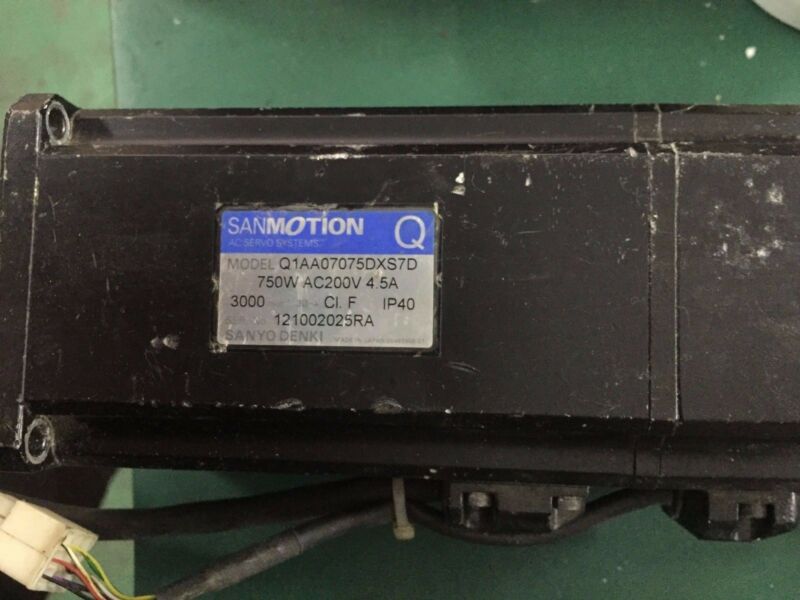 USED SANYO DENKI AC SERVO MOTOR Q1AA07075DXS7D EXPEDITED SHIPPING