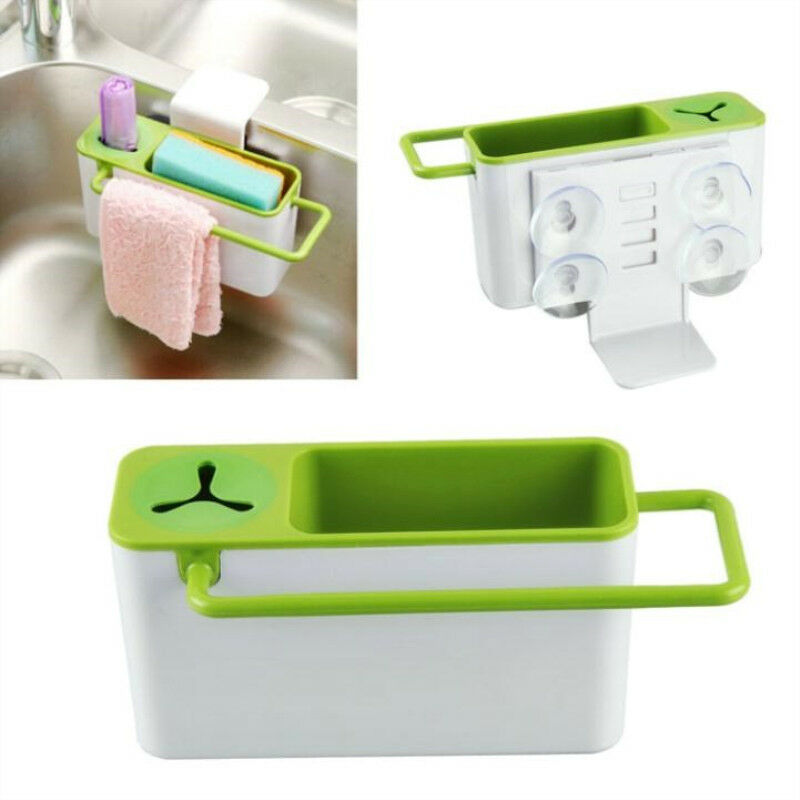 Kitchen Sink Shelf Soap Sponge Sucker Drain Rack Bathroom Hanging Storage Holder