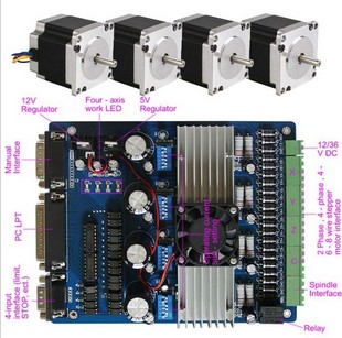 TB6560 4 Axis Driver & Nema 23 Stepper Motor CNC kit