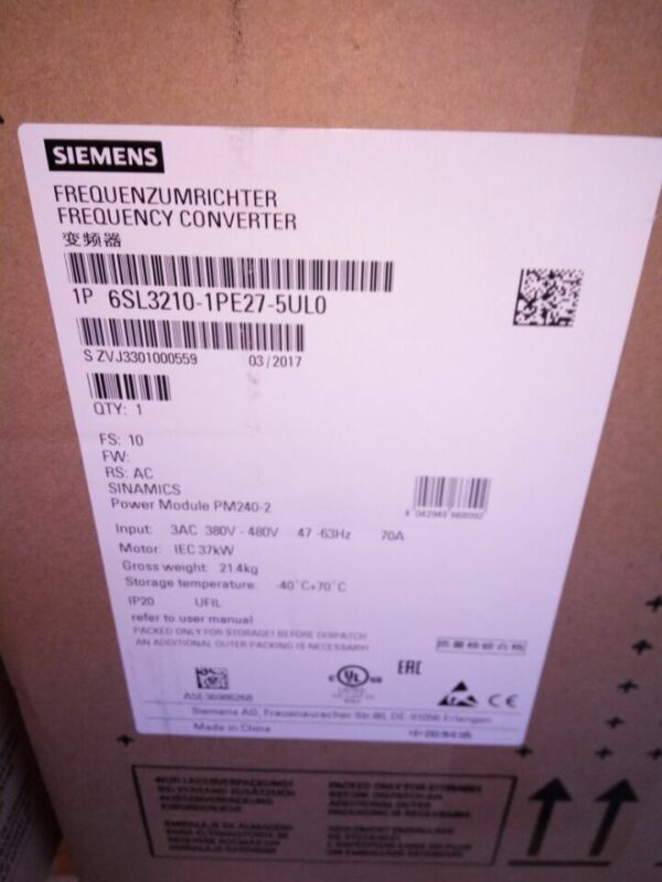 SIEM 6SL3210-1PE27-5UL0 6SL3 210-1PE27-5UL0 NEW IN BOX 1PCS