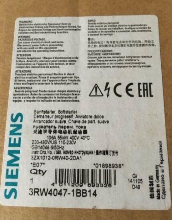 SIEMENS 3RW4047-1BB14 New In Box 1Pcs