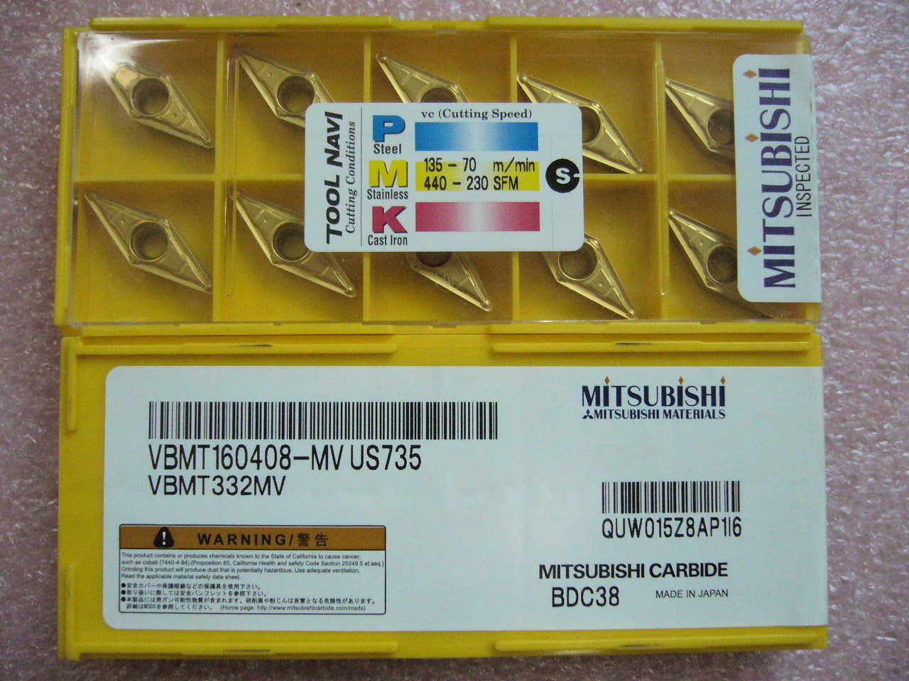 QTY 10x Mitsubishi VBMT332MV VBMT160408-MV US735 NEW