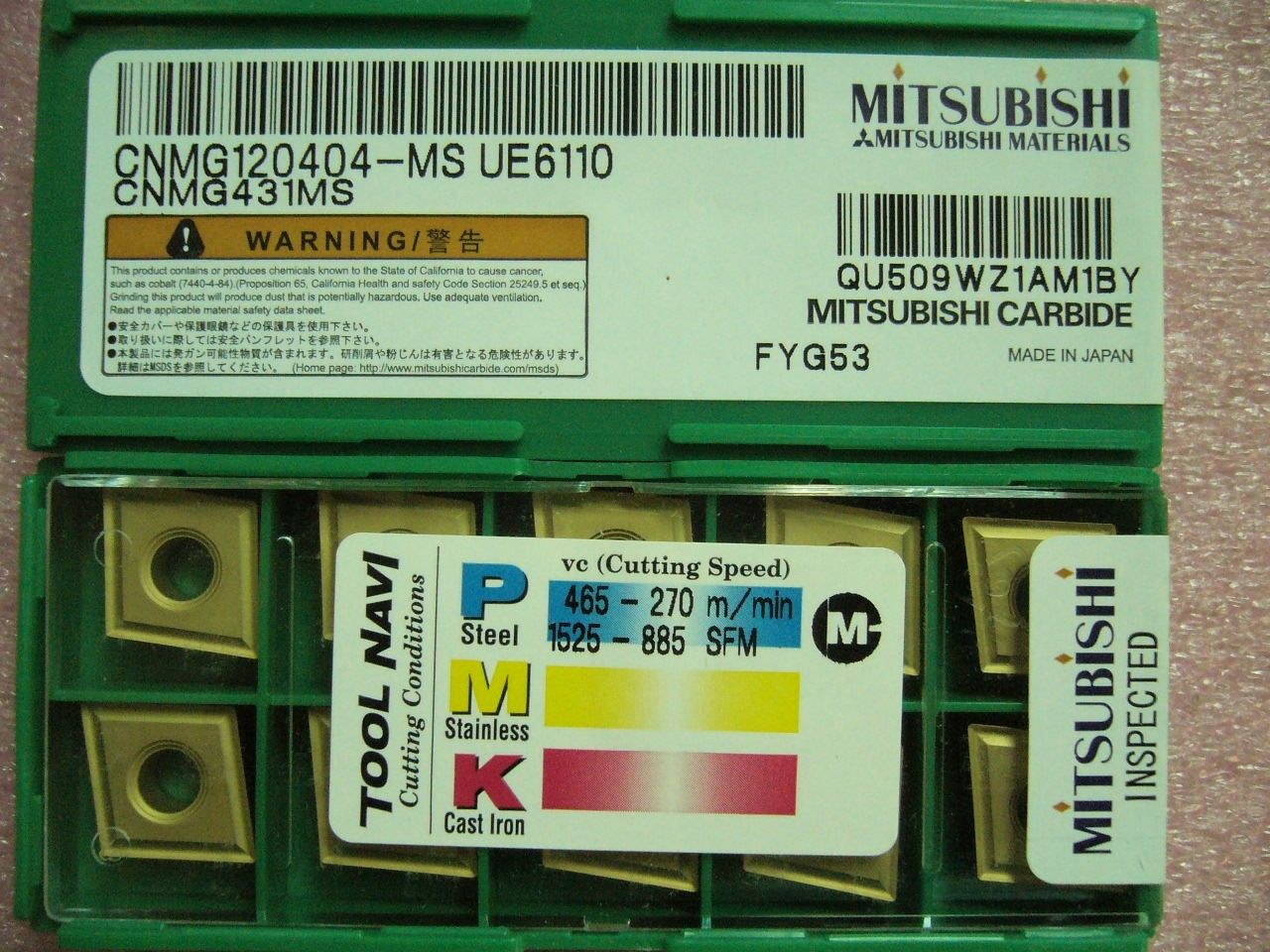 QTY 20x Mitsubishi CNMG431MS CNMG120404-MS UE6110 for steel