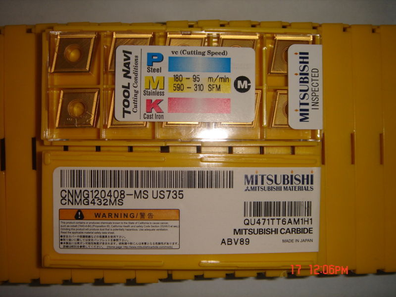 QTY 20x Mitsubishi CNMG432MS CNMG120408-MS US735 NEW