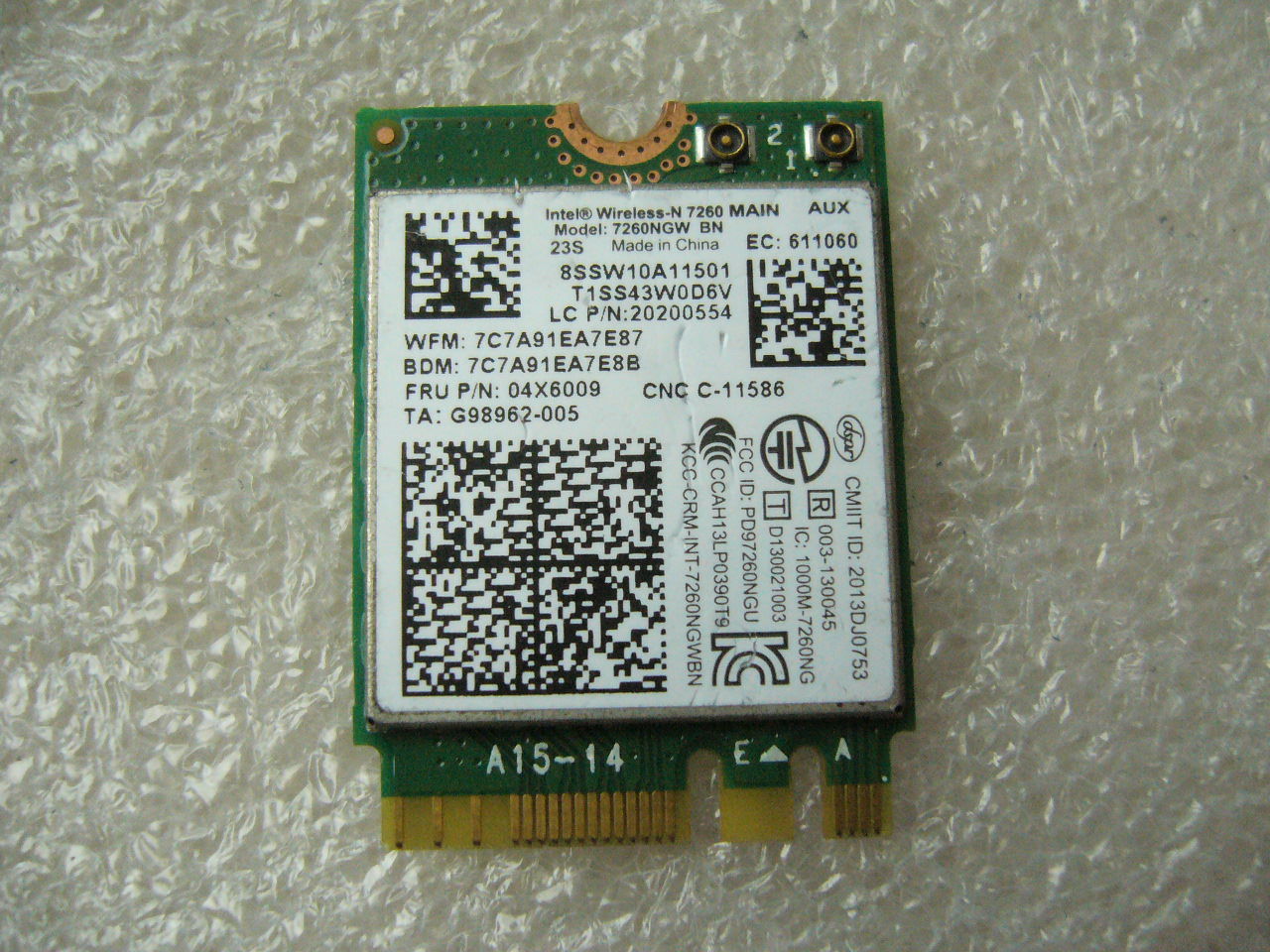 QTY 1x Lenovo Thinkpad Series WiFi Card NGFF 7260 BN FRU 04X6009