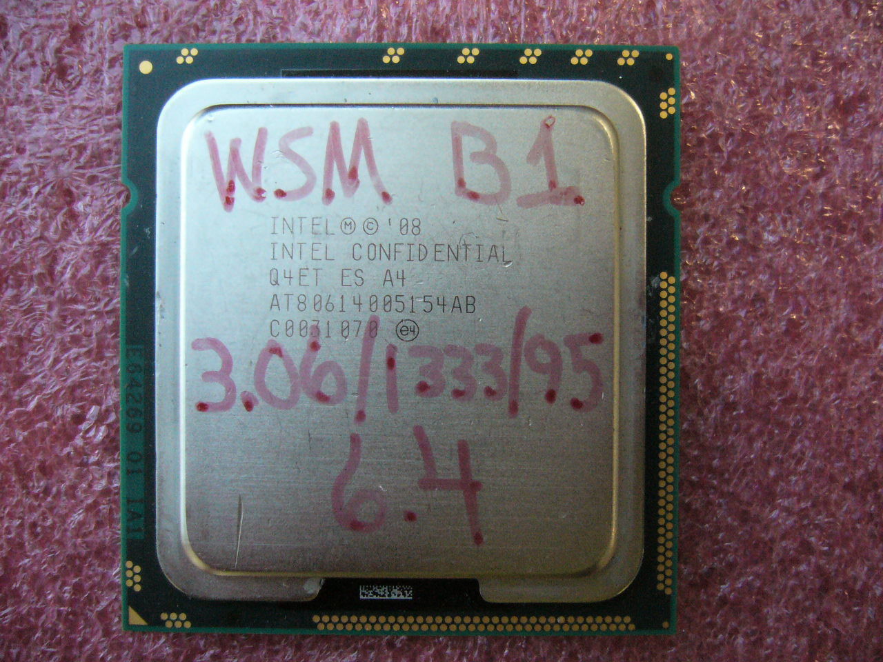 QTY 1x INTEL Quad-Cores Xeon ES CPU X5667 3.06GHZ/12MB LGA1366 AT80614005154AB