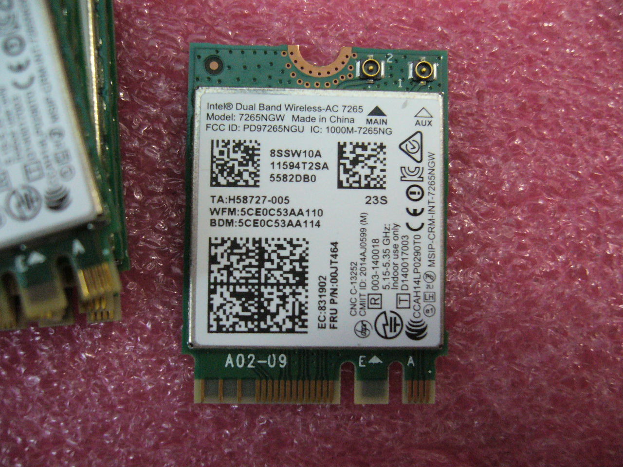 QTY 1x Lenovo Thinkpad Series WiFi Card NGFF 7265NGW FRU 00JT464