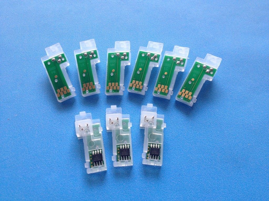 Permanent Chip / Auto Reset Chip for Epson Pro 3880 3850 Printer; 9pcs/set