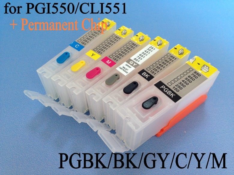 New Refillable ink cartridge for Canon PIXMA MG7550 MG6350 MG7150 IP8750 printer