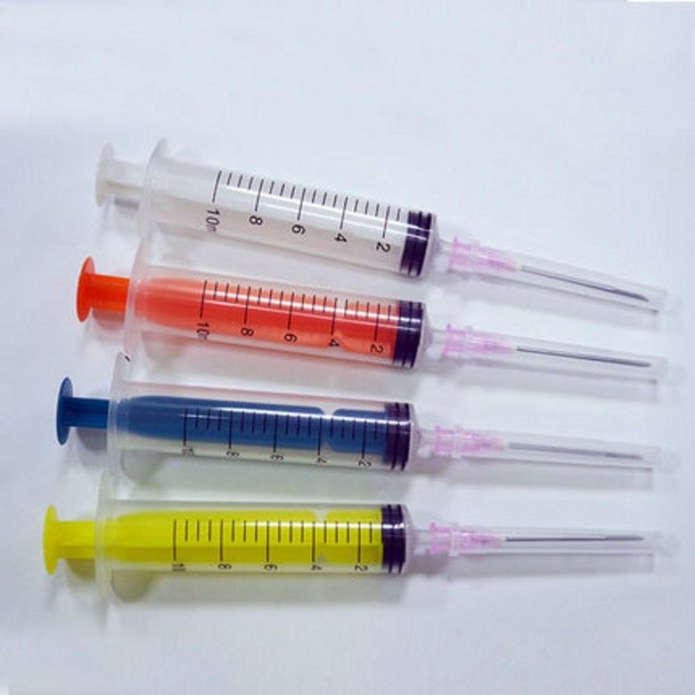 10ML 4 colors refill syringe for CISS/ inkjet cartridge with 5cm blunt needle